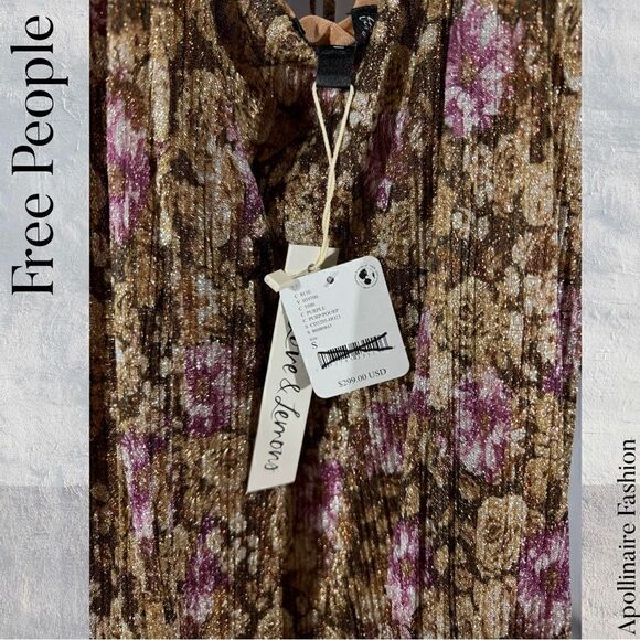 FREE PEOPLE BY FOR LOVE AND LEMONS WYNNE MAXI DRESS SMALL NWT IN PURPLE - Picture 7 of 8